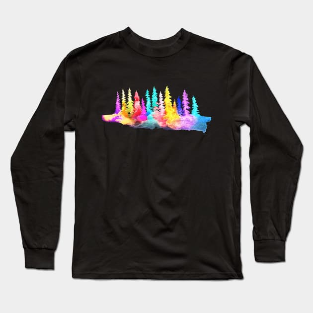 Neon forest Long Sleeve T-Shirt by Whettpaint